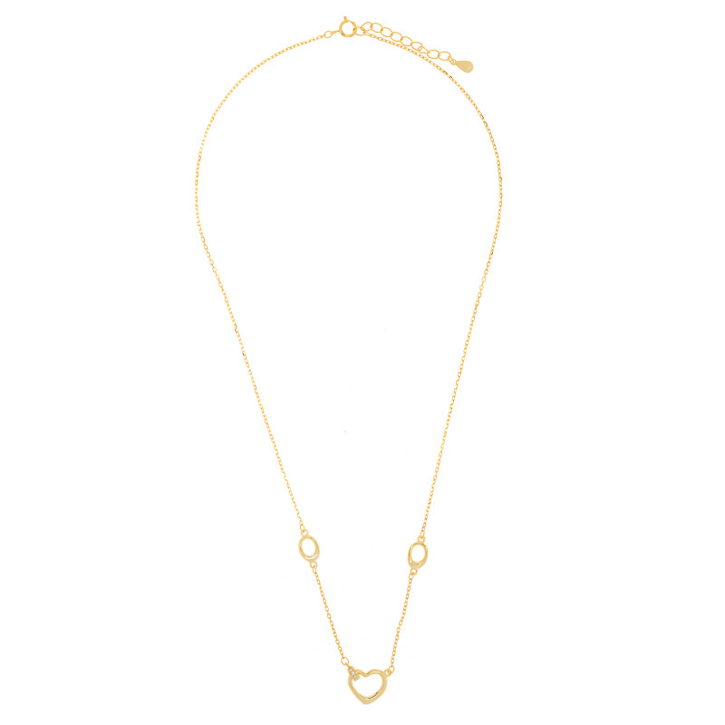 Srebrny pozłacany naszyjnik 925 Delikatne Serce
