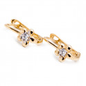 Złote kolczyki 585 belka cyrkonie dla małej damy
