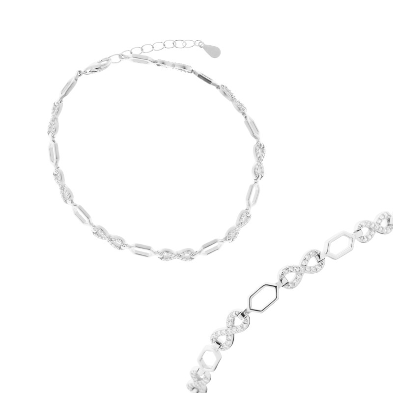 Srebrna 925 bransoletka Harmonia Nieskończoności