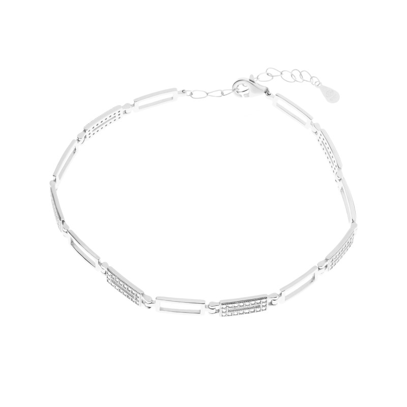 Srebrna 925 bransoletka Prostokąty