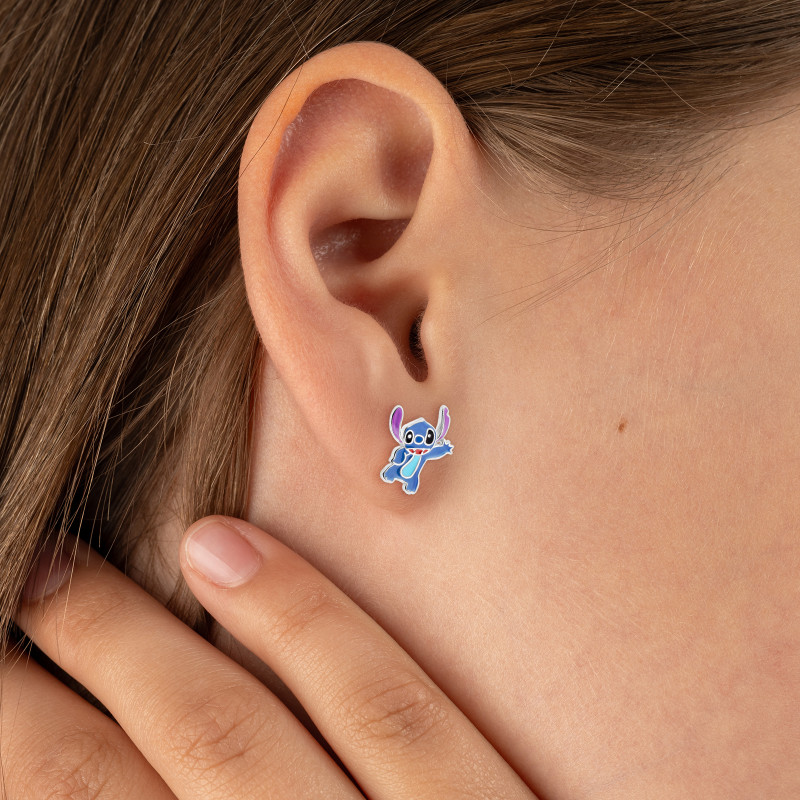 Kolczyki srebrne 925 Stich Aloha urocze kolczyki dla dziewczynki