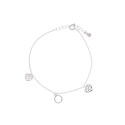 Srebrna 925 Bransoletka Wiszące Serduszka cyrkonie