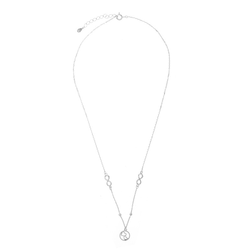 Srebrny naszyjnik 925 Serca Nieskończoność