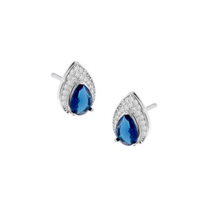 Srebrny 925 Komplet Niebieska Łza Big