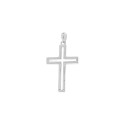 Srebrna zawieszka 925 Prosty Płaski Ażurowy Krzyżyk Komunia
