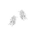 Kolczyki srebrne pozłacane 925 Listki z Cyrkoniami