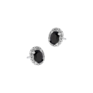 Kolczyki srebrne 925 Czarne z Cyrkoniami