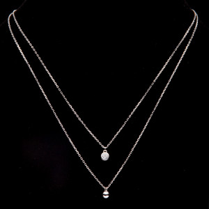 Srebrny naszyjnik kulka z cyrkoniową zawieszką