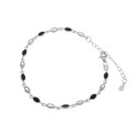 Srebrna 925 bransoletka Czarno-Białe Łzy