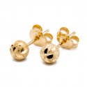 Złote kolczyki 585 zdobione kulki 8 mm