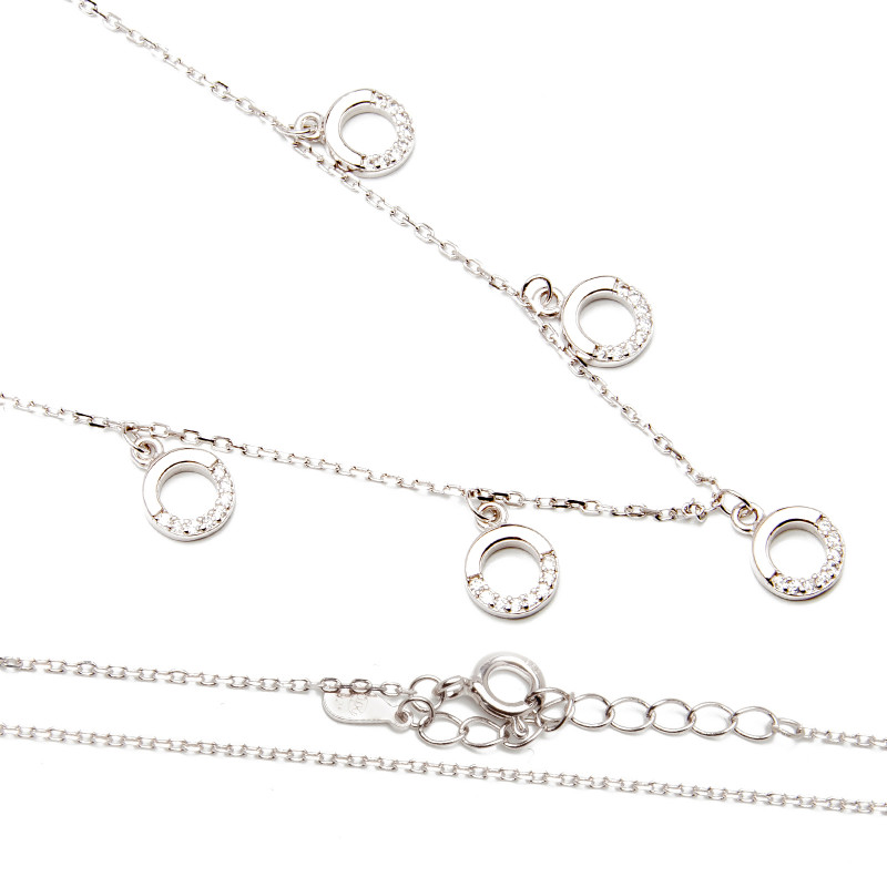 Srebrny naszyjnik okrągłe zawieszki