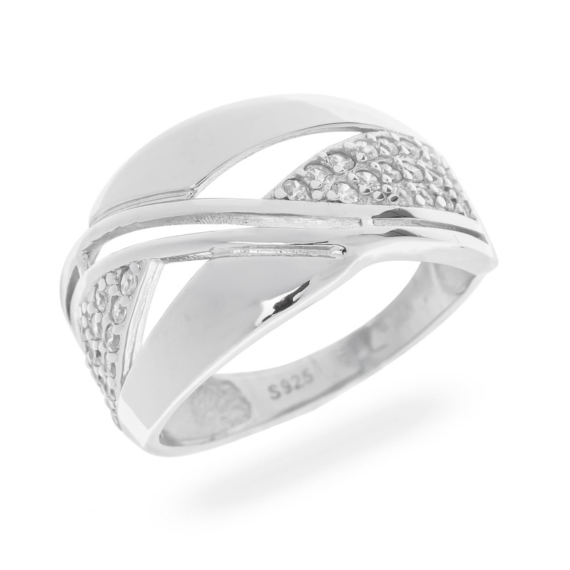 Srebrny Pierścionek 925 Łączony cyrkonie