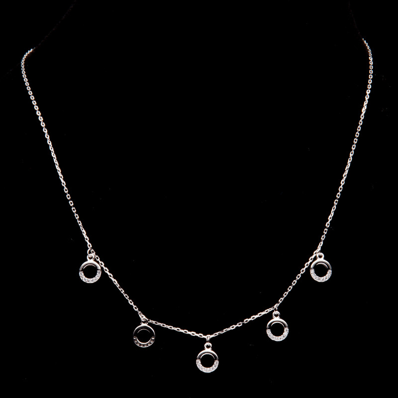 Srebrny naszyjnik okrągłe zawieszki