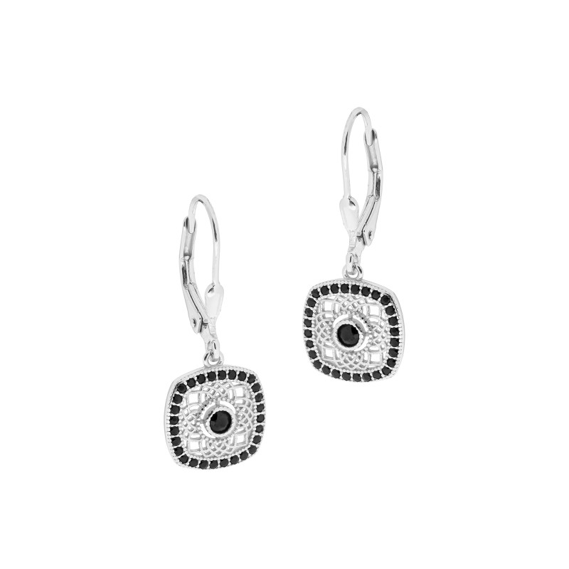 Srebrny Komplet 925 Czarna Elegancja