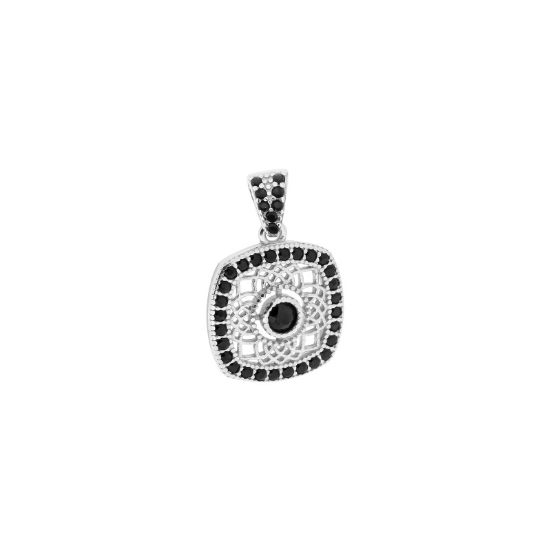 Srebrny Komplet 925 Czarna Elegancja