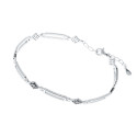 Srebrna 925 bransoletka Blaszki Biały Romb