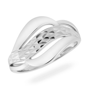Srebrny Pierścionek 925 Wzorzysta Fala II