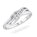 Srebrny Pierścionek 925 Delikatna Fala cyrkonie