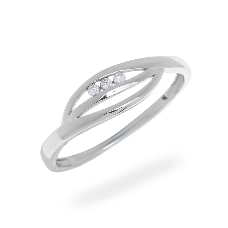 Srebrny Pierścionek 925 Delikatna Fala cyrkonie