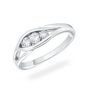 Srebrny Pierścionek 925 Potrójny Blask