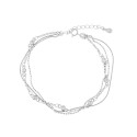 Srebrna 925 bransoletka Białe Serce Blasku
