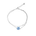 Srebrna 925 bransoletka Biały Kwiat
