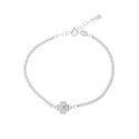 Srebrna 925 bransoletka Serce w Cyrkoniach z Maleńkim Sercem