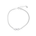 Srebrna 925 bransoletka Koło w Cyrkoniach z Nieskończonością