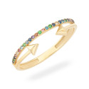 Złoty pierścionek 585 Kwadratowa Cyrkonia