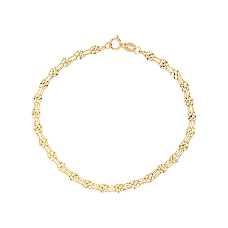 Złota bransoletka 585 Fantazyjne Blaszki Ankier