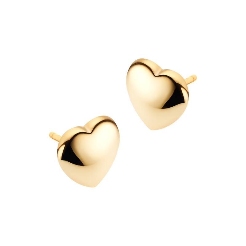 Złote kolczyki 585 Serduszka light Prezent