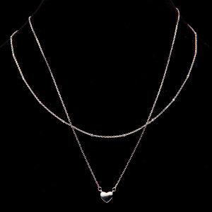 Srebrny naszyjnik pełne serce