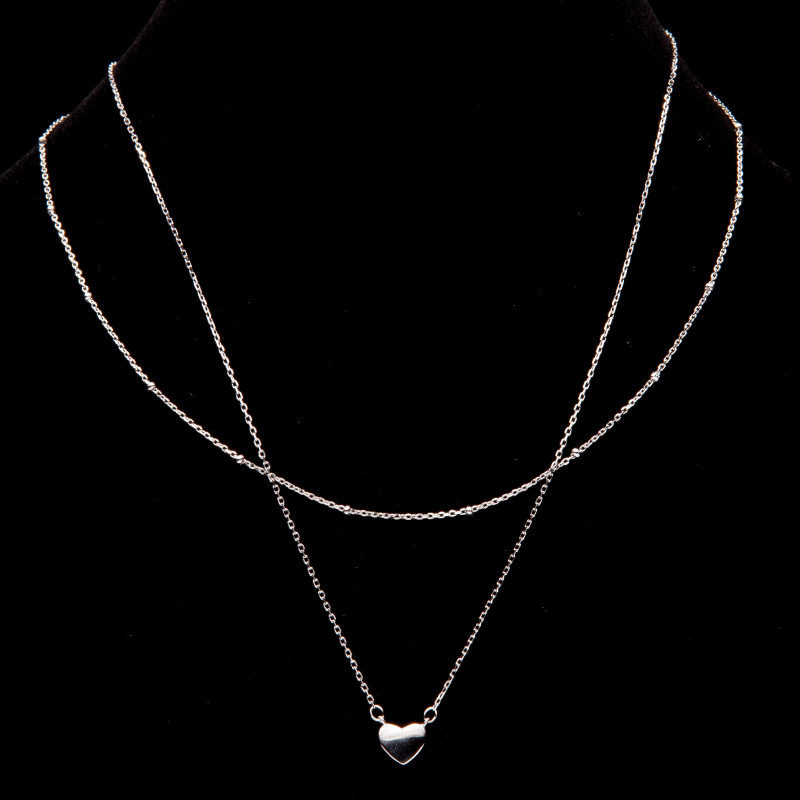 Srebrny naszyjnik pełne serce