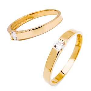 Złoty pierścionek 585 reflection