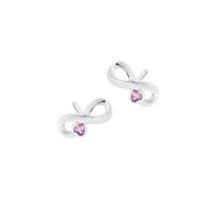 Kolczyki srebrne 925 Jasny Różowy Blask Wieczności