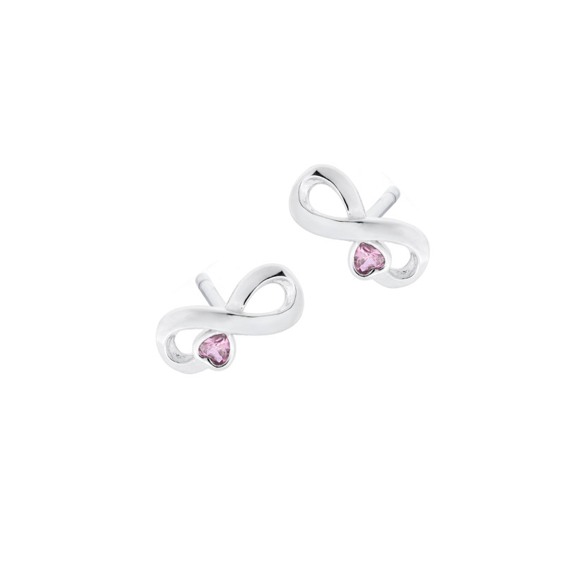 Kolczyki srebrne 925 Jasny Różowy Blask Wieczności