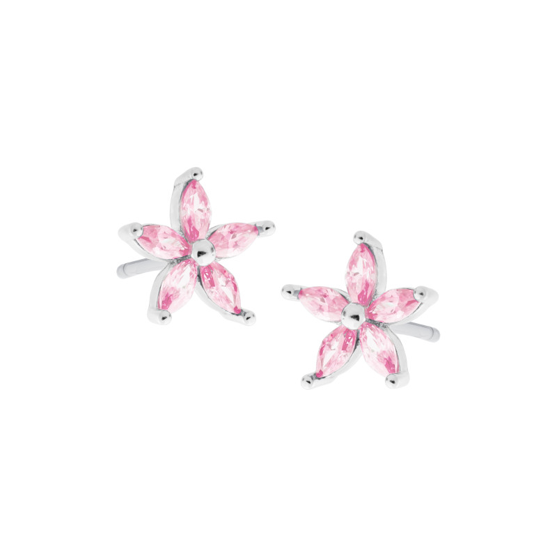 Kolczyki srebrne 925 Różowy Kwiat Marzeń