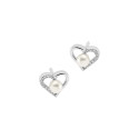 Kolczyki srebrne 925 Spleciona Perła