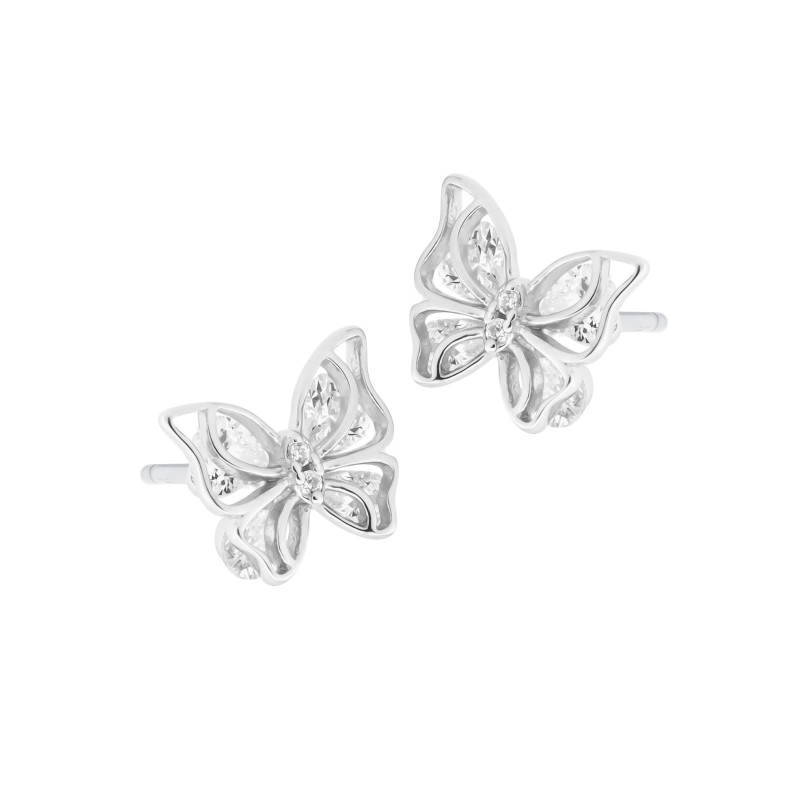 Kolczyki srebrne 925 Delikatny Motyl Elegancji