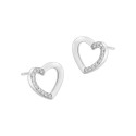 Kolczyki srebrne 925 Cyrkoniowa Połówka Serca