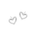 Kolczyki srebrne 925 Wygięte Serce Cyrkonii
