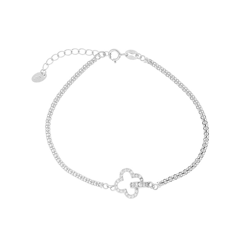 Srebrna 925 bransoletka Zaczarowana Koniczyna