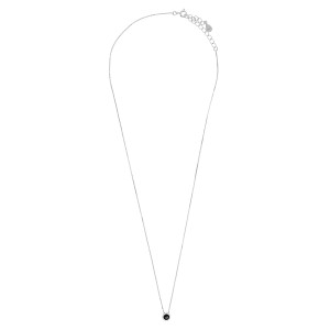 Srebrny naszyjnik 925 Duży Czarny Blask Cyrkonii