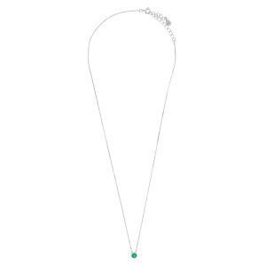 Srebrny naszyjnik 925 Duży Zielony Blask Cyrkonii
