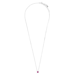 Srebrny naszyjnik 925 Duży Różowy Blask Cyrkonii