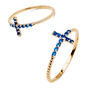 Złoty pierścionek 585 krzyżyk