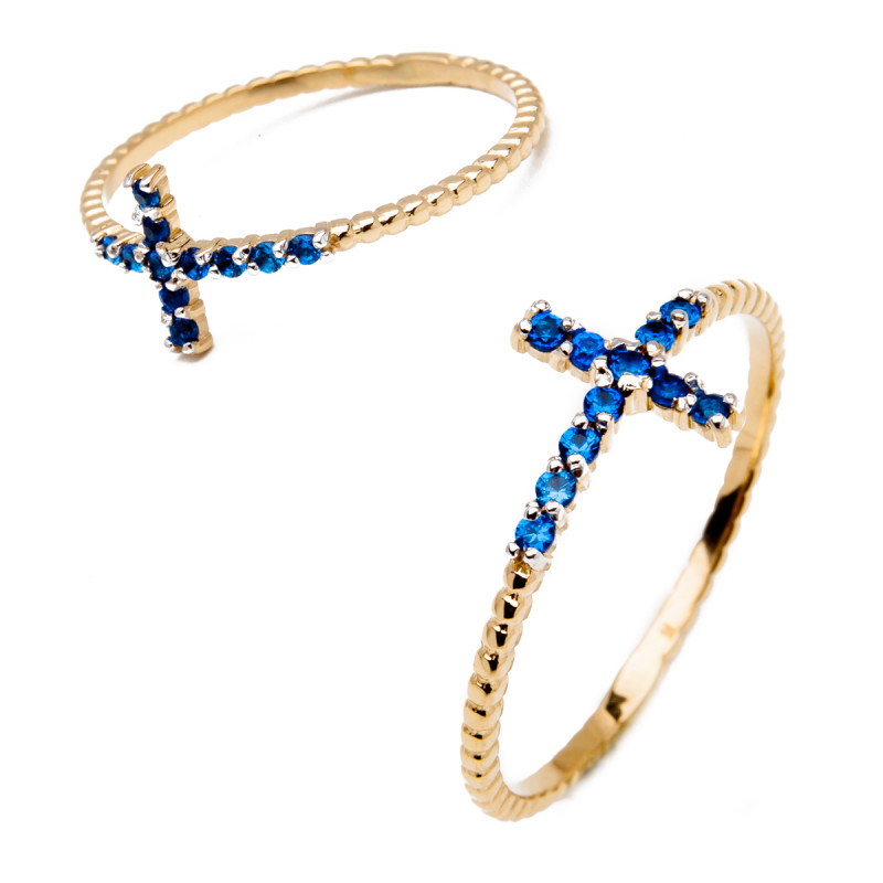 Złoty pierścionek 585 krzyżyk