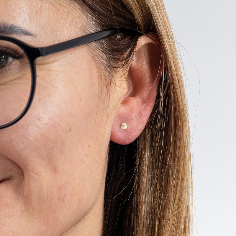 Złote kolczyki 585 Okrągła tarcza