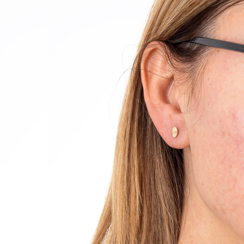 Złote kolczyki 585 promienisty krąg