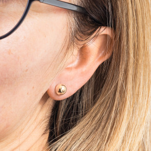 Złote kolczyki 585 półkulki 8 mm